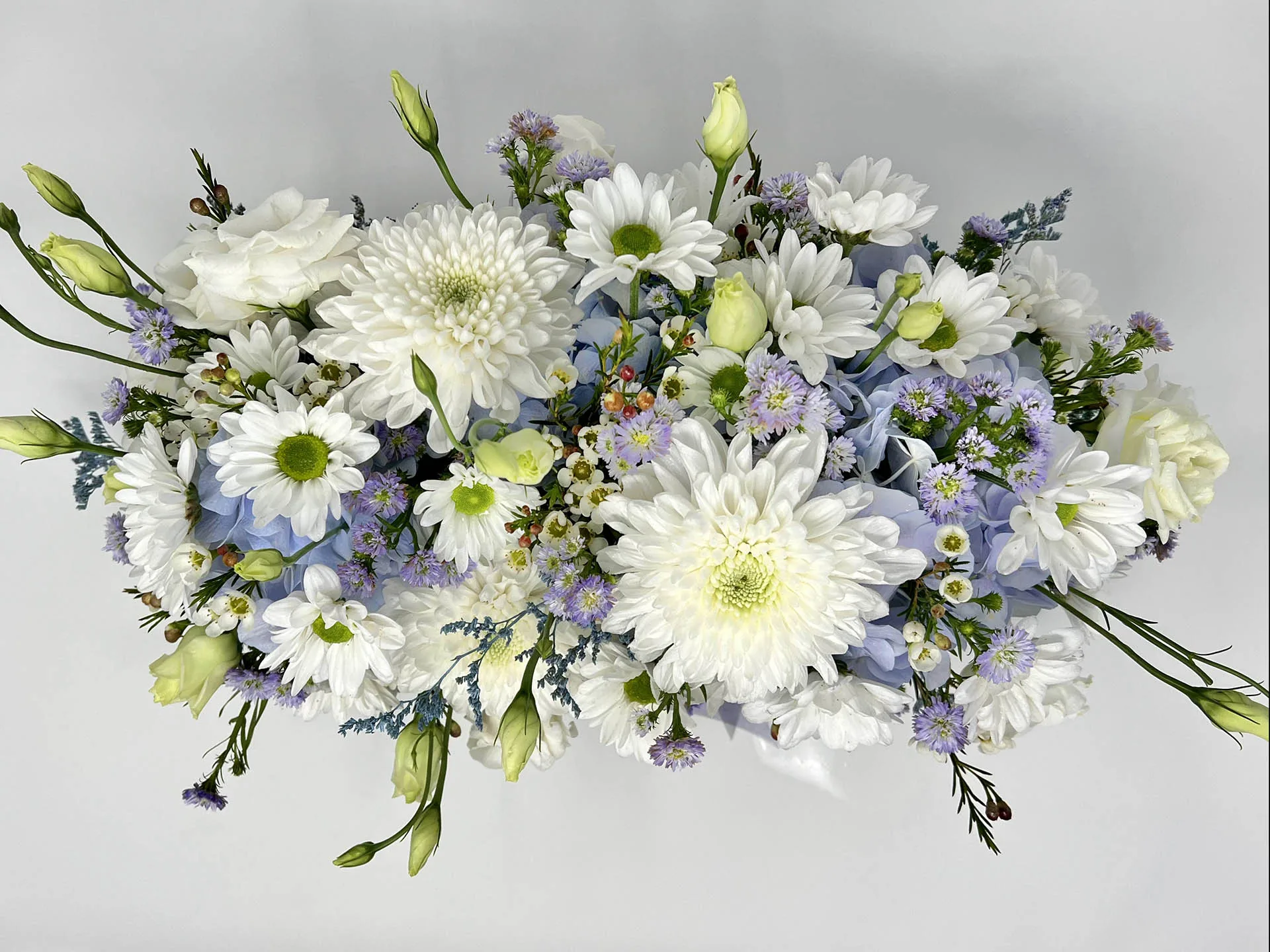 buy Wooden Box Centerpiece Floral Arrangement Vancouver