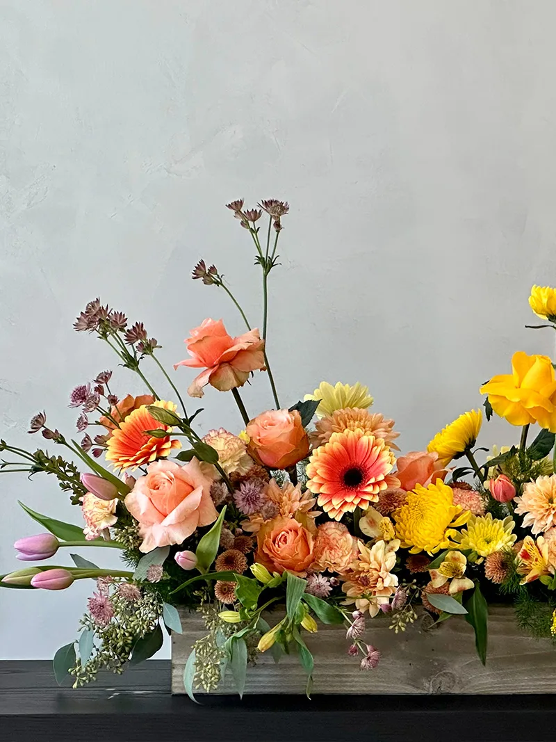 Box Flowers Arrangement