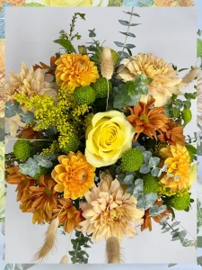 Rustic Thanksgiving flower box handcrafted by Floba Flower Boutique