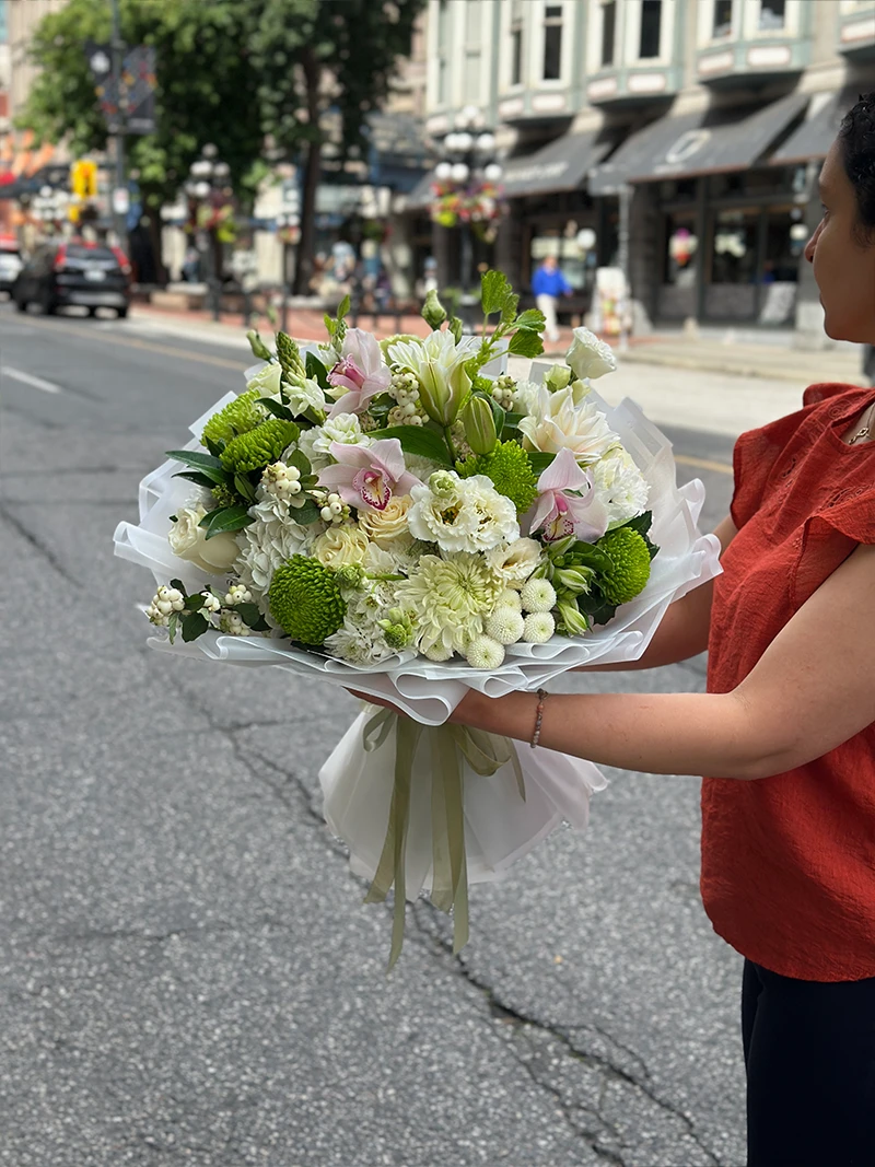 Luxury White Green Orchid Bouquet Vancouver Luxury White Green Orchid Bouquet Vancouver